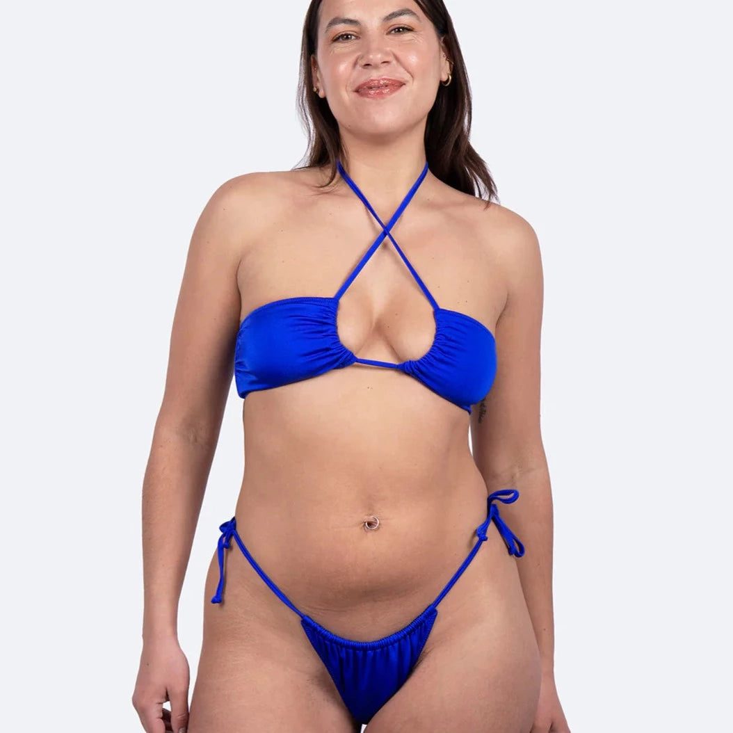 bikini menstruel moodz bleu electrique